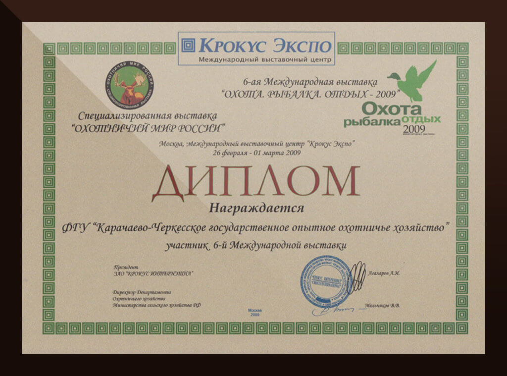 дипломы карачаево-черкесского ГООХ за участие в выставке